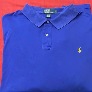 Polo By Ralph Lauren Men’s long sleeve size 4XB Big blue shirt with yellow logo